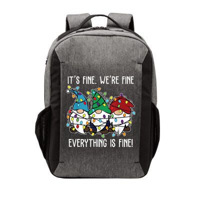 Its Fine Were Fine Everything Is Fine Gnome Funny Christmas Vector Backpack