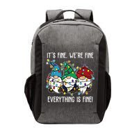 Its Fine Were Fine Everything Is Fine Gnome Funny Christmas Vector Backpack