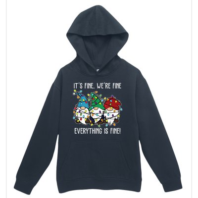 Its Fine Were Fine Everything Is Fine Gnome Funny Christmas Urban Pullover Hoodie