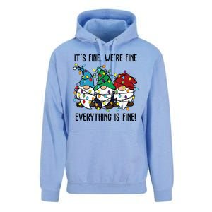 Its Fine Were Fine Everything Is Fine Gnome Funny Christmas Unisex Surf Hoodie