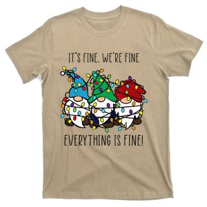 ItS Fine WeRe Fine Everything Is Fine Gnome Teacher T-Shirt