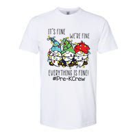 Its Fine Were Fine Gnome Prek Teacher Christmas Light Softstyle CVC T-Shirt