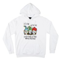 Its Fine Were Fine Gnome Prek Teacher Christmas Light Hoodie