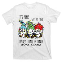 Its Fine Were Fine Gnome Prek Teacher Christmas Light T-Shirt