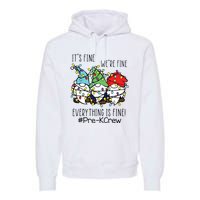 Its Fine Were Fine Gnome Prek Teacher Christmas Light Premium Hoodie