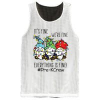 Its Fine Were Fine Gnome Prek Teacher Christmas Light Mesh Reversible Basketball Jersey Tank