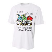 Its Fine Were Fine Gnome Prek Teacher Christmas Light Performance Sprint T-Shirt