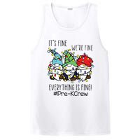 Its Fine Were Fine Gnome Prek Teacher Christmas Light PosiCharge Competitor Tank