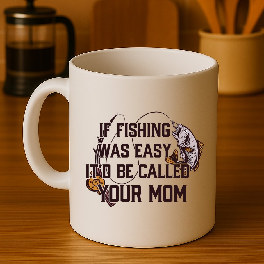 If Fishing Was Easy It'd Be Called Your Mom Funny Fish Meme Gift Mug