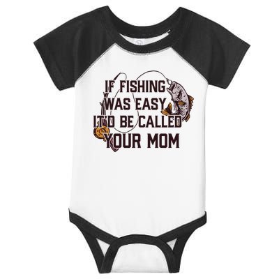 If Fishing Was Easy It'd Be Called Your Mom Funny Fish Meme Gift Infant Baby Jersey Bodysuit