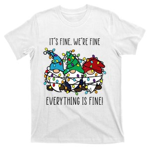 ItS Fine WeRe Fine Everything Is Fine Gnome Teacher Xmas T-Shirt