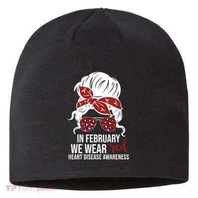 In February We Wear Red Chd Heart Disease Awareness Sustainable Beanie