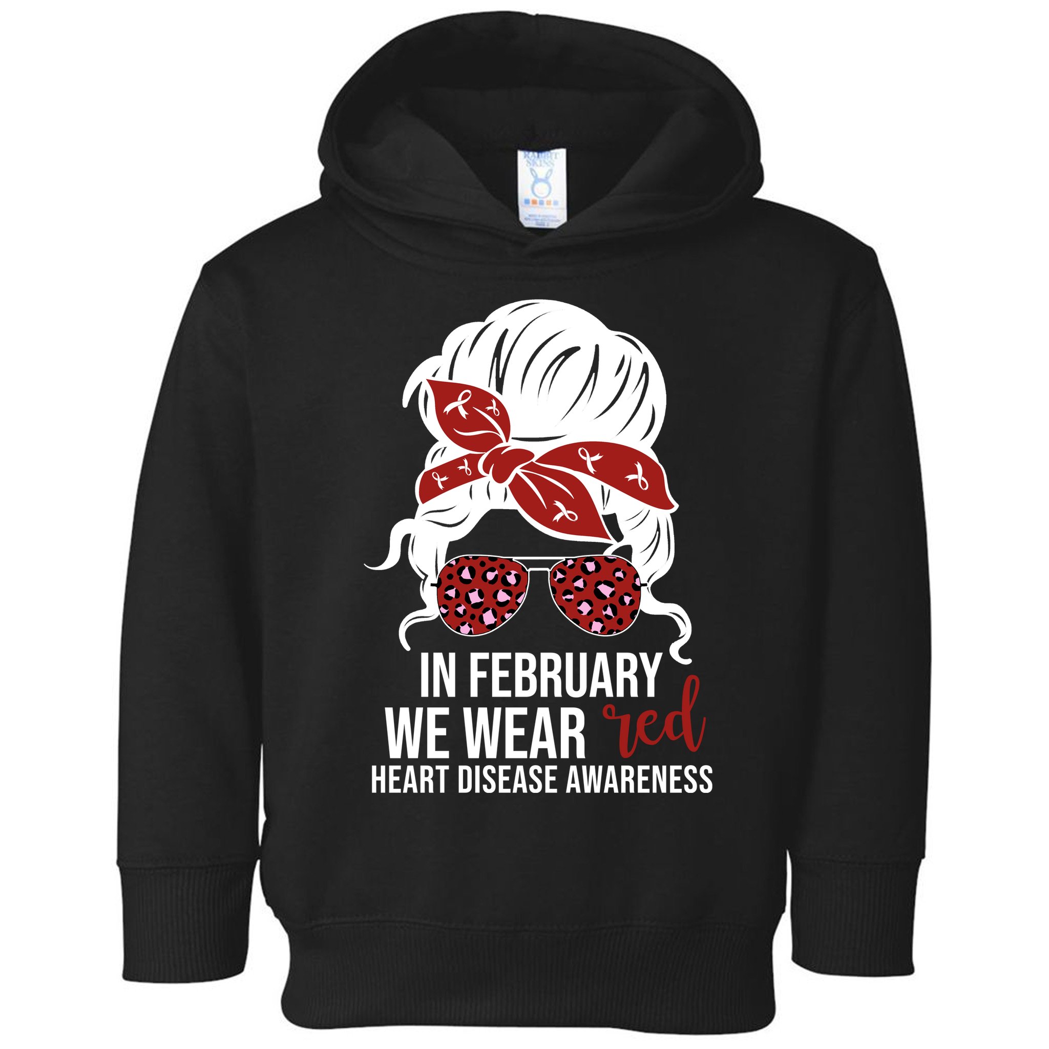 In February We Wear Red Chd Heart Disease Awareness Toddler Hoodie