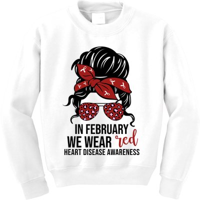 In February We Wear Red Chd Heart Disease Awareness Kids Sweatshirt