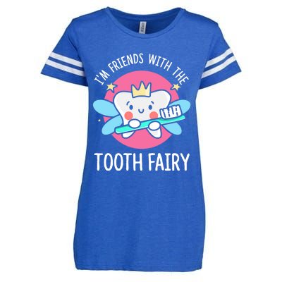 Im Friends With The Tooth Fairy Tooth Teeth Gift Enza Ladies Jersey Football T-Shirt