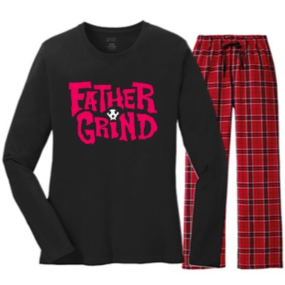 Ian Fidance Wearing Father Grind Women's Long Sleeve Flannel Pajama Set 