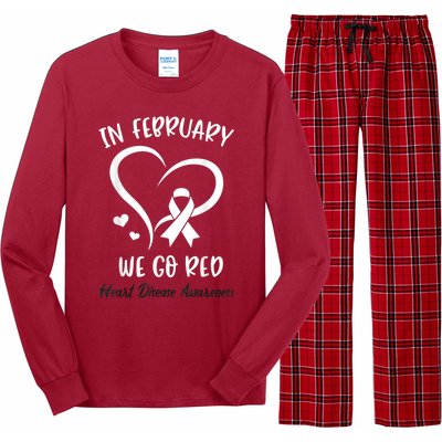 In February We Go Red American Heart Disease Awareness Long Sleeve Pajama Set