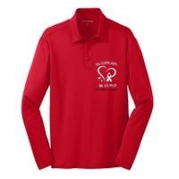 In February We Go Red American Heart Disease Awareness Silk Touch Performance Long Sleeve Polo