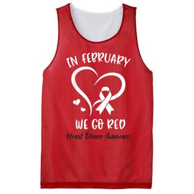 In February We Go Red American Heart Disease Awareness Mesh Reversible Basketball Jersey Tank