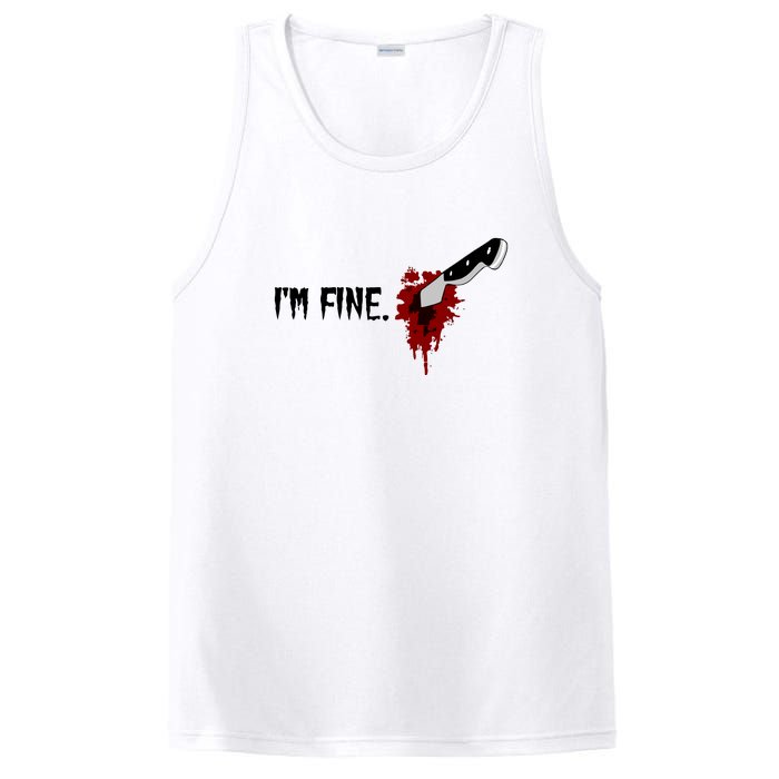 Im Fine With Blood Knife Halloween Funny Gift PosiCharge Competitor Tank