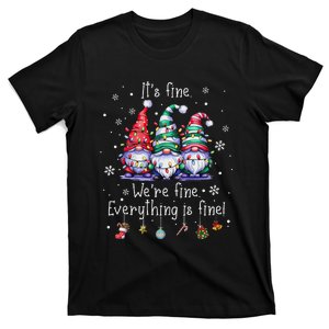 ItS Fine WeRe Fine Everything Is Fine Gnome Teacher Xmas T-Shirt