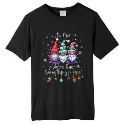 ItS Fine WeRe Fine Everything Is Fine Gnome Teacher Xmas Tall Fusion ChromaSoft Performance T-Shirt