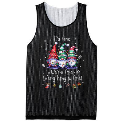 ItS Fine WeRe Fine Everything Is Fine Gnome Teacher Xmas Mesh Reversible Basketball Jersey Tank