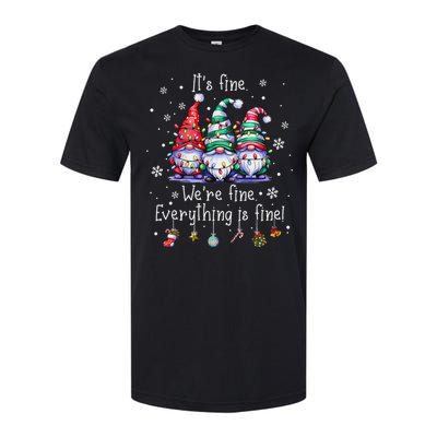 ItS Fine WeRe Fine Everything Is Fine Gnome Teacher Xmas Softstyle CVC T-Shirt