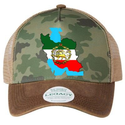 Iran Flag With A Golden Lion Legacy Tie Dye Trucker Hat