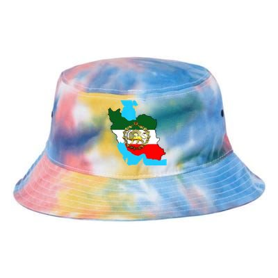 Iran Flag With A Golden Lion Tie Dye Newport Bucket Hat