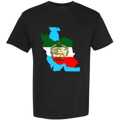 Iran Flag With A Golden Lion Garment-Dyed Heavyweight T-Shirt