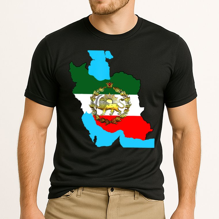 Iran Flag With A Golden Lion Performance Shirt