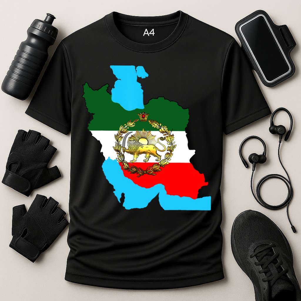 Iran Flag With A Golden Lion Performance Shirt