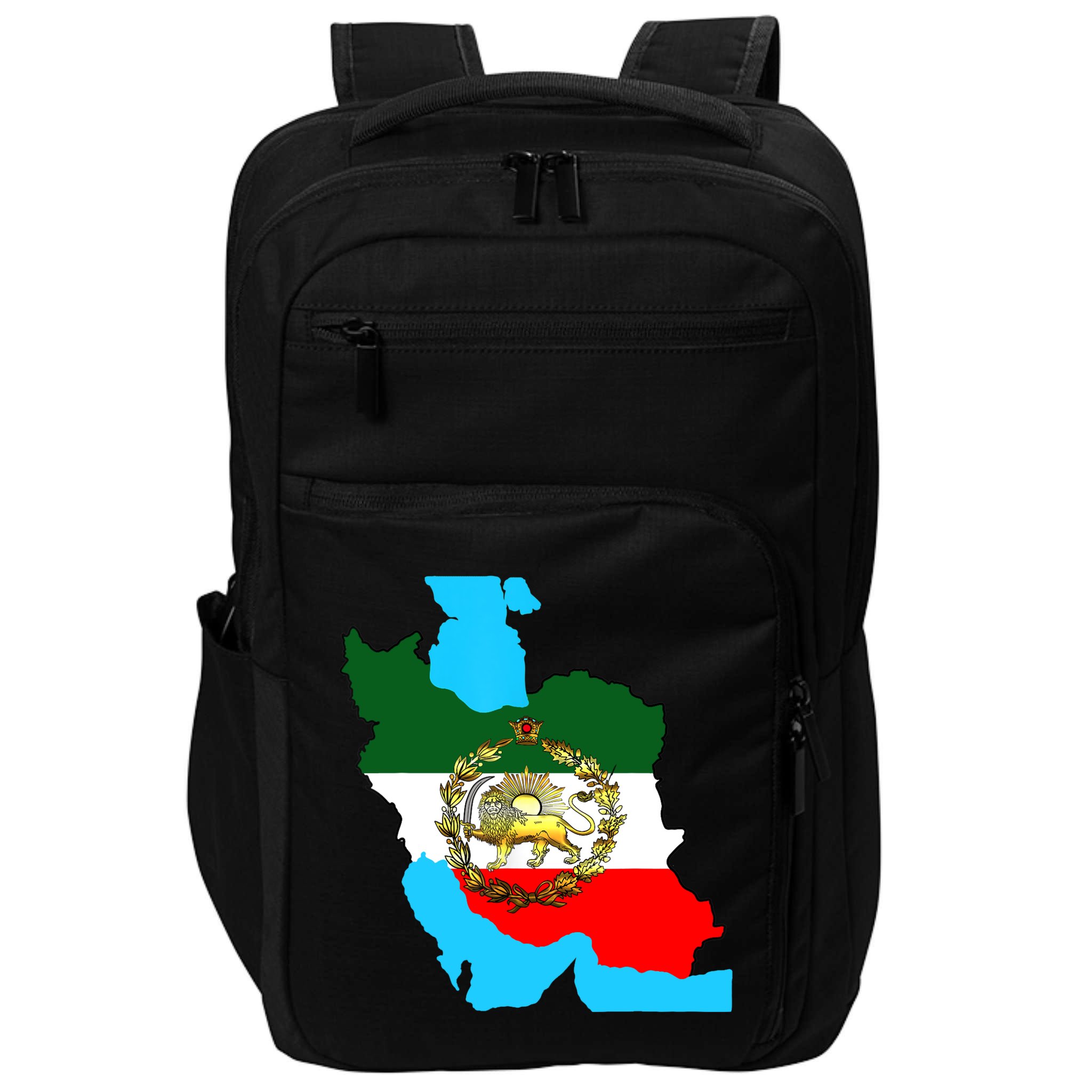 Iran Flag With A Golden Lion Impact Tech Backpack