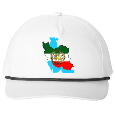 Iran Flag With A Golden Lion Snapback Five-Panel Rope Hat