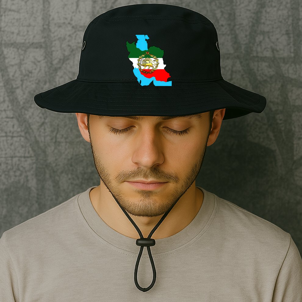 Iran Flag With A Golden Lion Bucket Hat