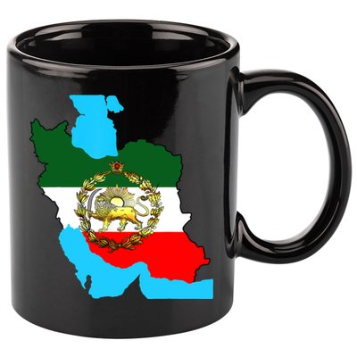 Iran Flag With A Golden Lion 11oz C Handle Ceramic Mug
