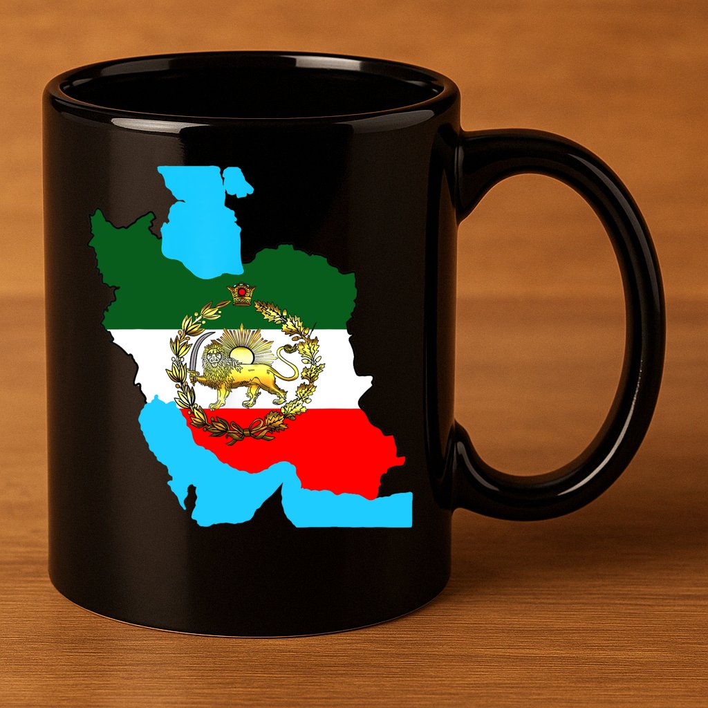Iran Flag With A Golden Lion 11oz C Handle Ceramic Mug