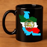 Iran Flag With A Golden Lion 11oz C Handle Ceramic Mug