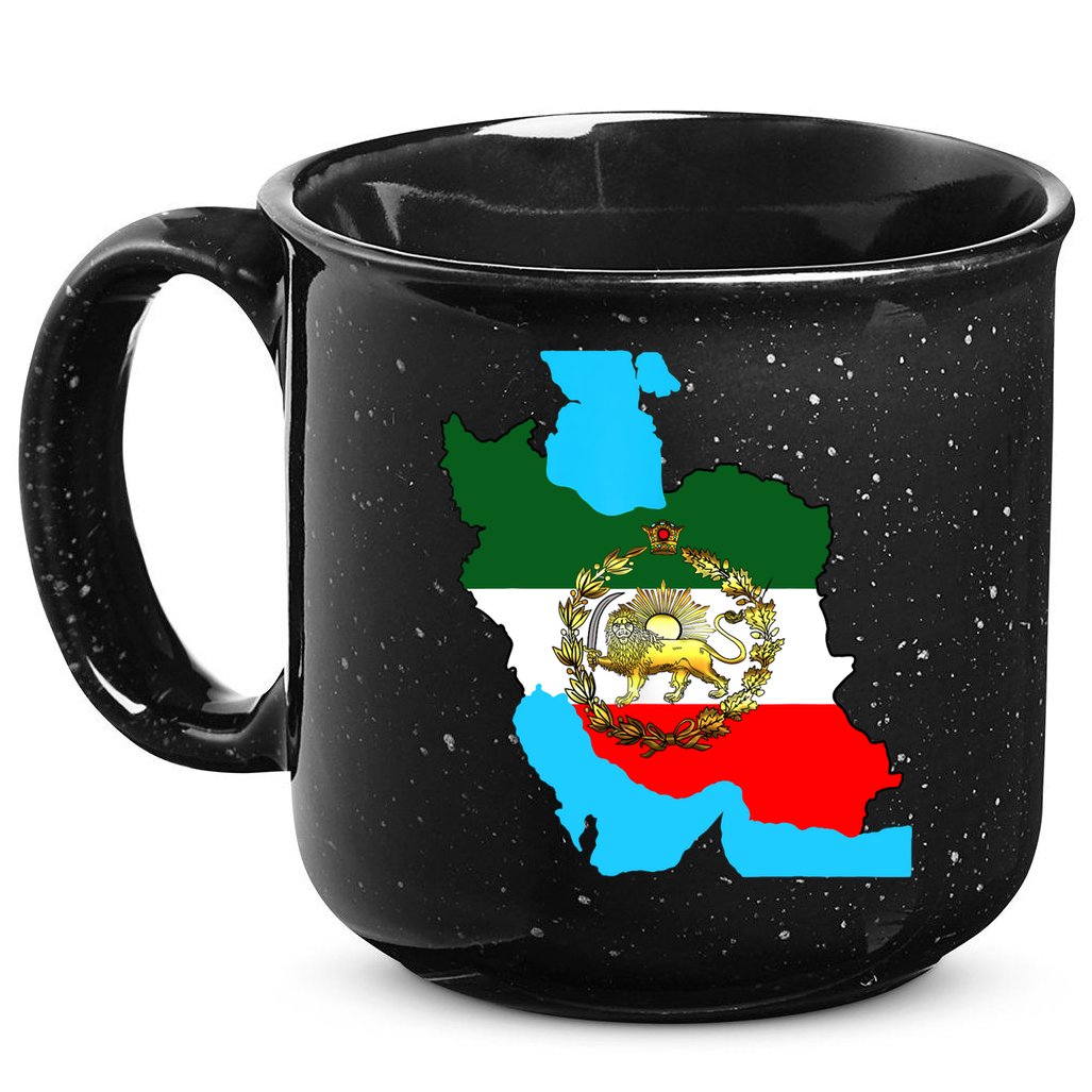 Iran Flag With A Golden Lion 15oz Campfire Ceramic Mug