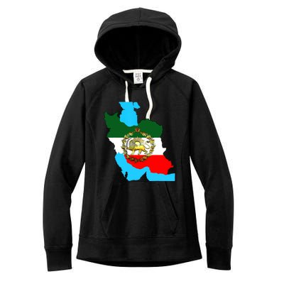 Iran Flag With A Golden Lion Women's Fleece Hoodie