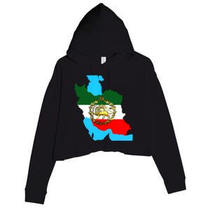 Iran Flag With A Golden Lion Crop Fleece Hoodie