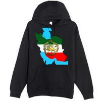 Iran Flag With A Golden Lion Premium Pullover Hoodie
