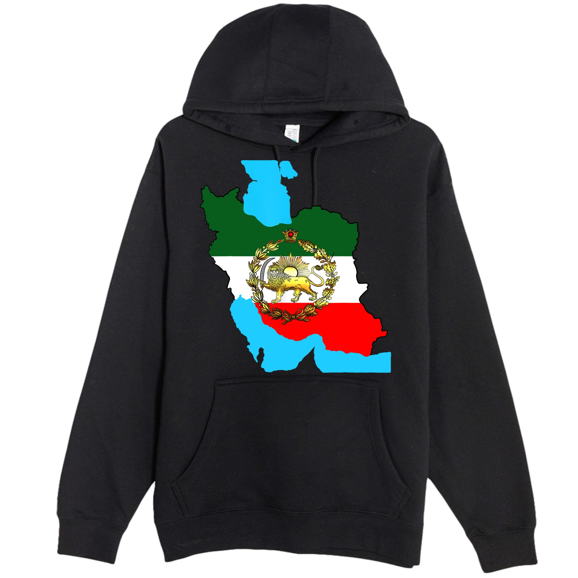 Iran Flag With A Golden Lion Premium Pullover Hoodie