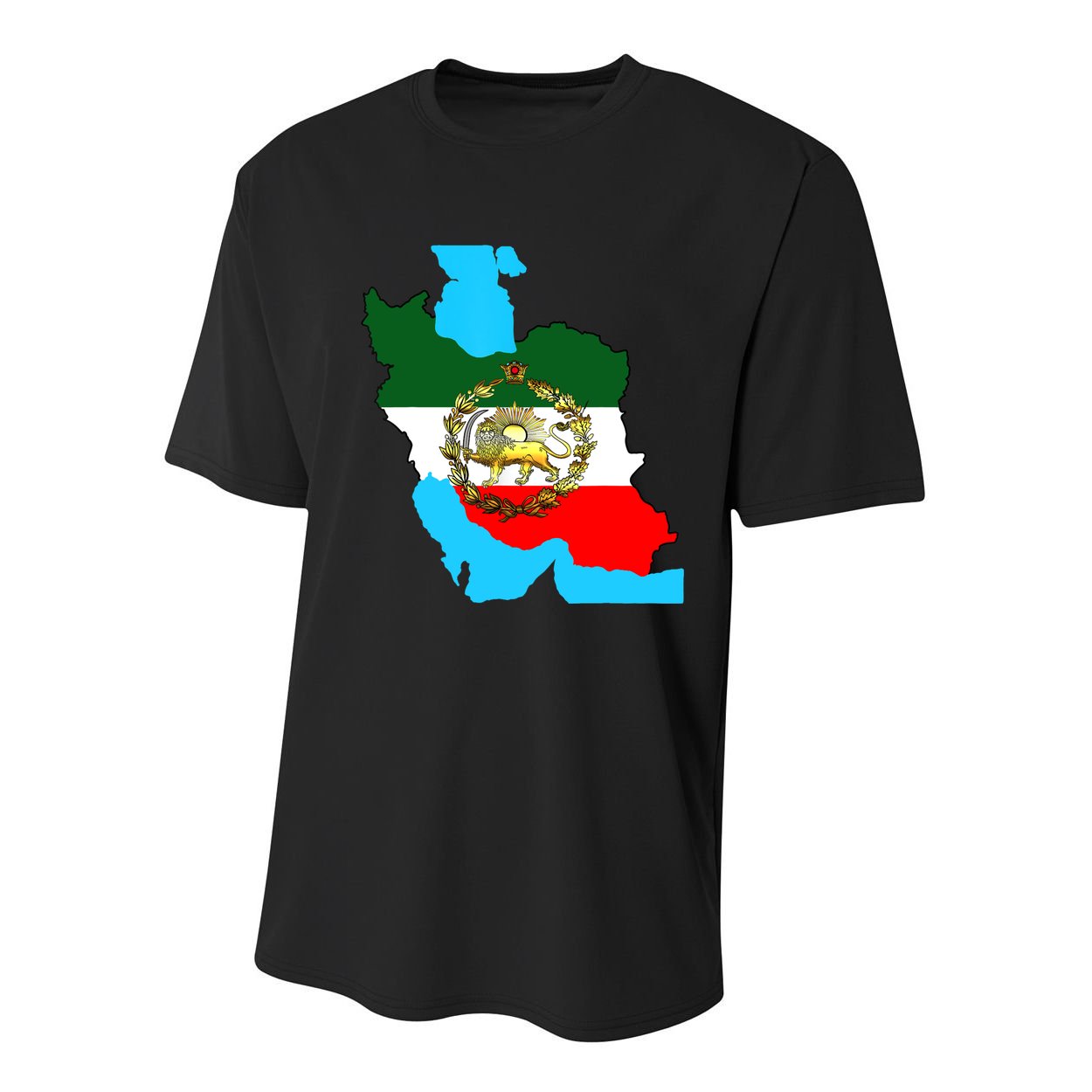 Iran Flag With A Golden Lion Youth Performance Sprint T-Shirt