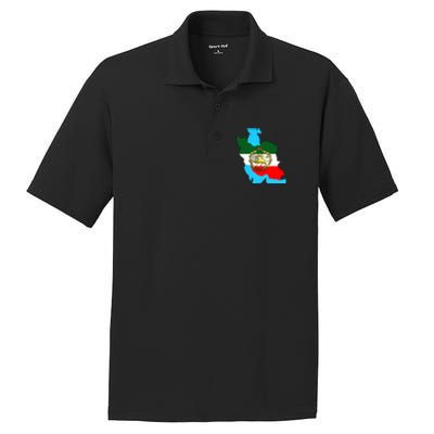 Iran Flag With A Golden Lion PosiCharge RacerMesh Polo