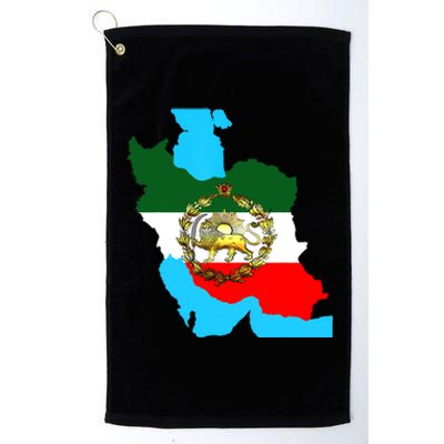 Iran Flag With A Golden Lion Platinum Collection Golf Towel