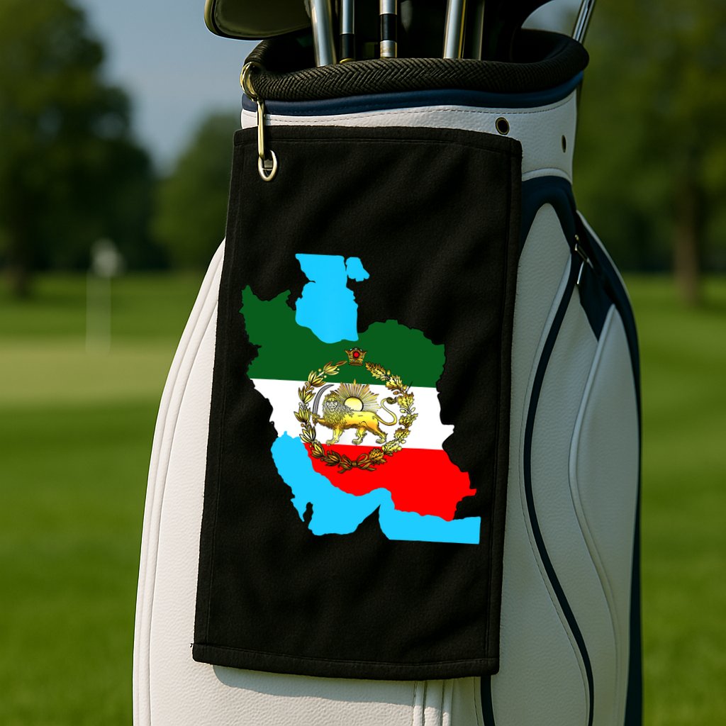 Iran Flag With A Golden Lion Golf Towel