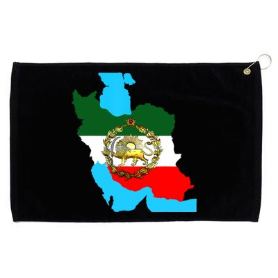 Iran Flag With A Golden Lion Grommeted Golf Towel