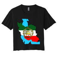 Iran Flag With A Golden Lion Women's Crop Top Tee
